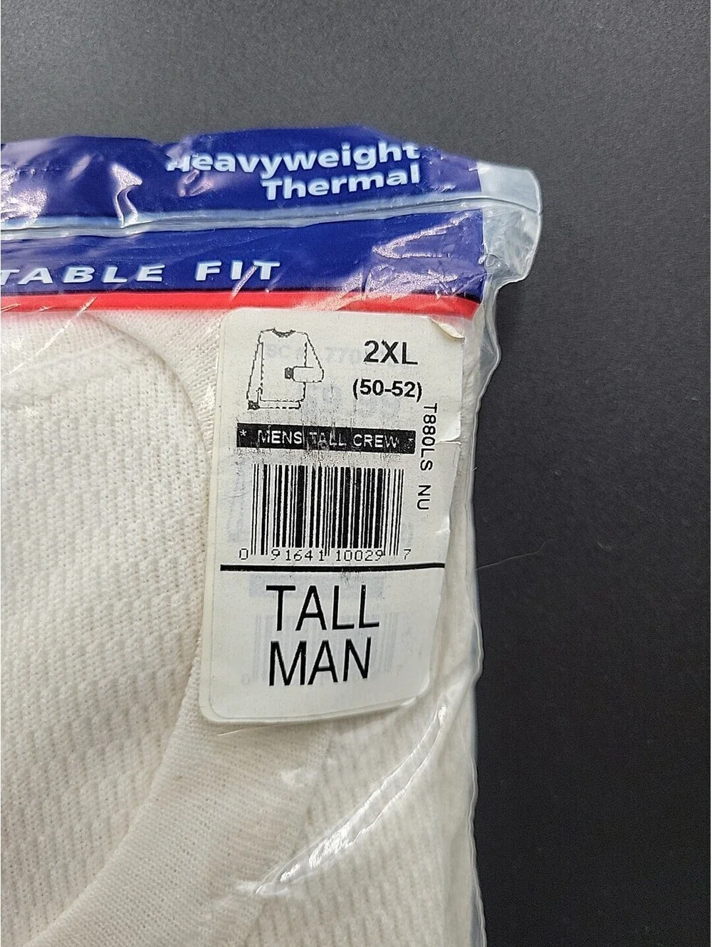 Indera Mens 2XL Heavyweight Thermal Raschel Knit Crew Top Long Underwear 50 -52